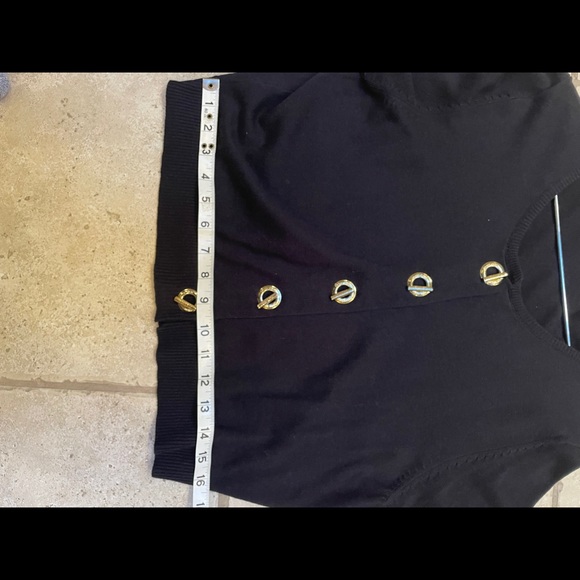 Black Calvin Klein Cardigan with Gold Buttons - Picture 5 of 7